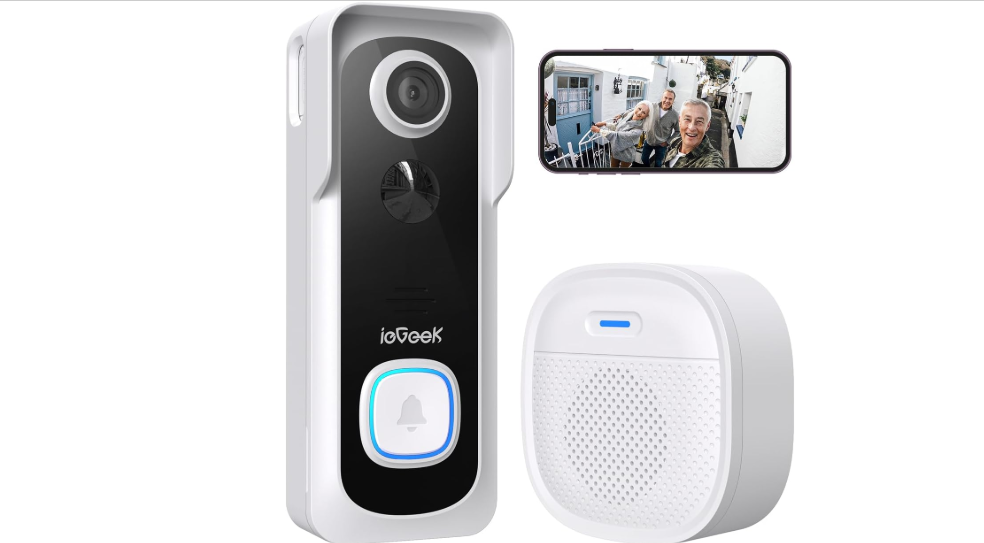 🛡️ ieGeek Sonnette Vidéo Sans Fil 2K – Sécurité connectée, simple et efficace