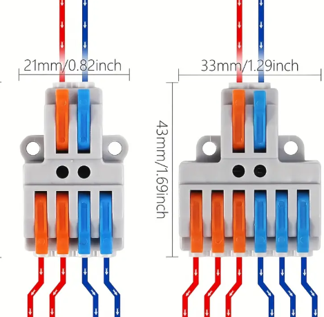 Connecteurs Rapides 14pcs 2x4 & 2x6 à Levier – Cuivre – Montage Panneau – 250V