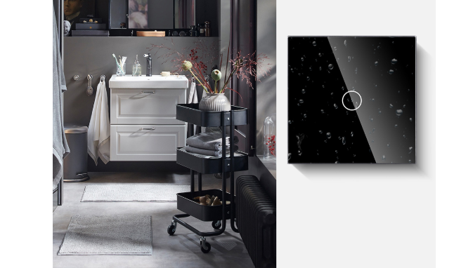 💡 Interrupteur Connecté Wi-Fi Tactile Simple – Façade en Verre Trempé